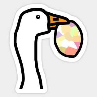 Portrait of a Goose Stealing an Easter Egg Sticker